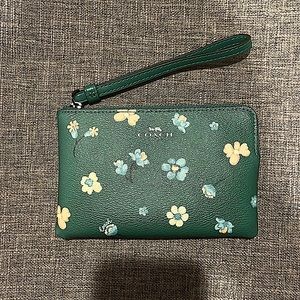 Never used green Coach wristlet